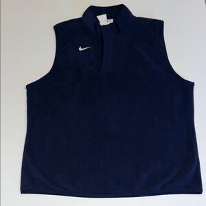 Nike Football Vest Mens L 1/4 zip  Blue Fleece Coaches sleeveless  pullover $65